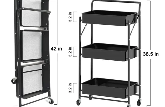 Multifunctional Foldable 3 Tier Metal Trolley
