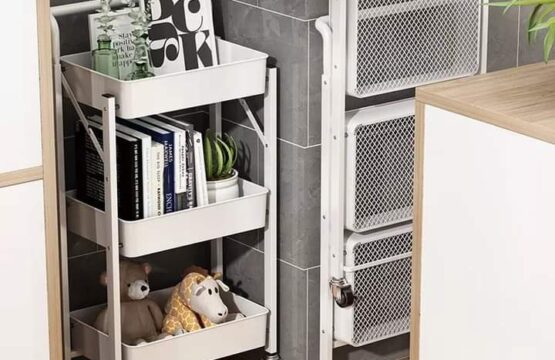 Multifunctional Foldable 3 Tier Metal Trolley