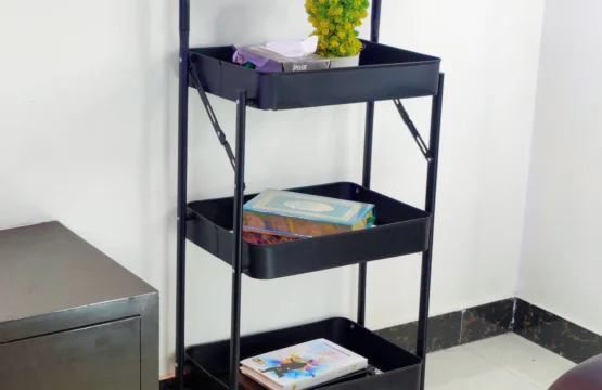 Multifunctional Foldable 3 Tier Metal Trolley