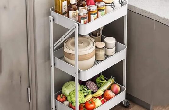 Multifunctional Foldable 3 Tier Metal Trolley