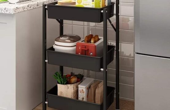 Multifunctional Foldable 3 Tier Metal Trolley