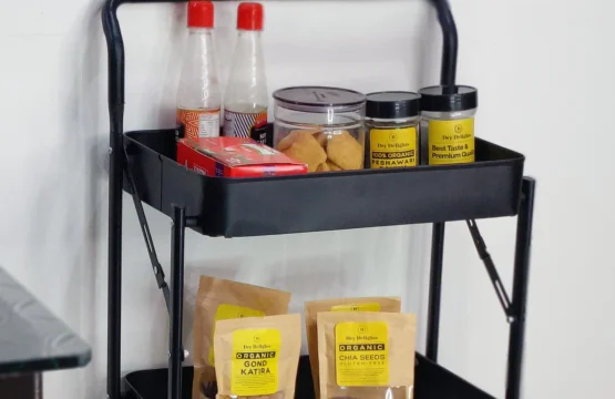 Multifunctional Foldable 3 Tier Metal Trolley