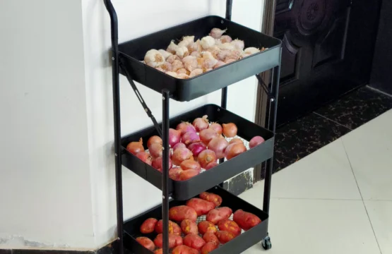 Multifunctional Foldable 3 Tier Metal Trolley