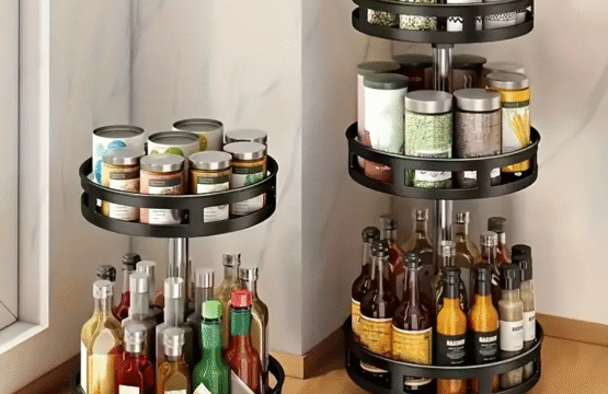 RoundRotating Spice Rack for Kitchen Counter