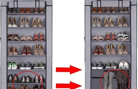 Shoe Rack With Fabric Cover Different Levels, Non-Woven Shoe Storage Cabinet, Waterproof And Moisture-Proof - Image 2