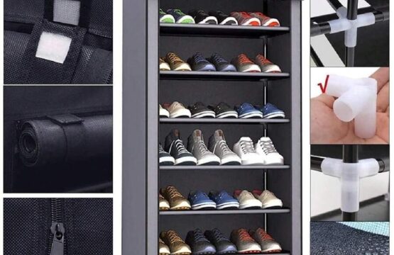 Shoe Rack With Fabric Cover Different Levels, Non-Woven Shoe Storage Cabinet, Waterproof And Moisture-Proof - Image 4