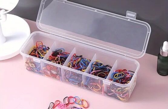 Transparent Storage Box with 5 Compartments Plastic Organizer for Jewelry, Accessories & Small Items - Image 4
