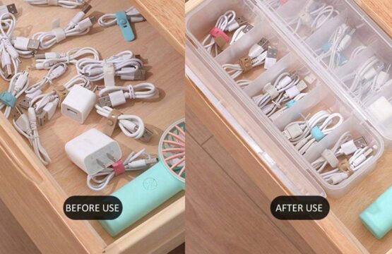 Transparent Storage Box with 5 Compartments Plastic Organizer for Jewelry, Accessories & Small Items - Image 6