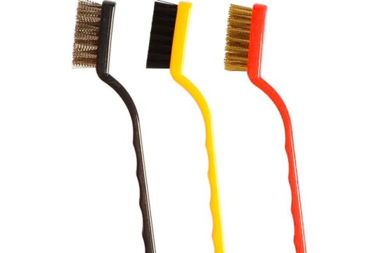 Wire Brush Kitchen Cleaning Tools Set of 3 Brass Iron and Nylon Brushes - Image 2