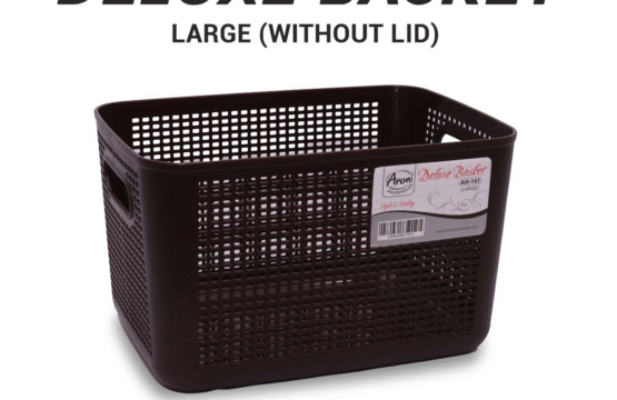 Deluxe Storage Basket with Lid Premium Plastic Organizer for Home and Office - Image 3