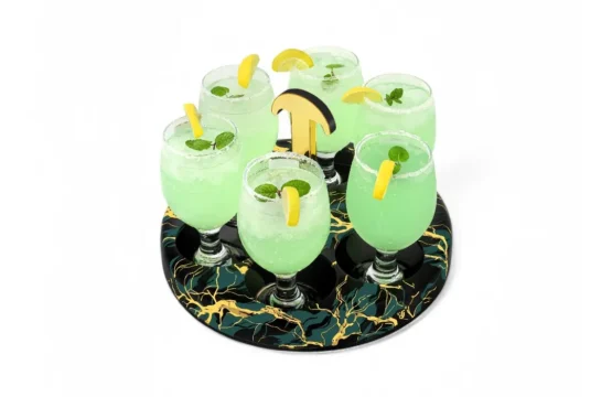 Spin Sip Glass Stand – 360° Rotating Marble Base Glass Holder