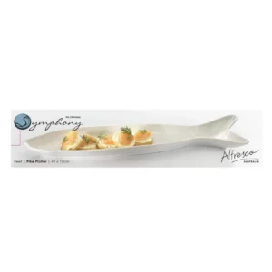 Symphony Reef Pike Porcelain Fish Platter 1 Piece - White