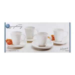 Symphony Swirl Cappuccino Cup And Saucer Set 8-pcs