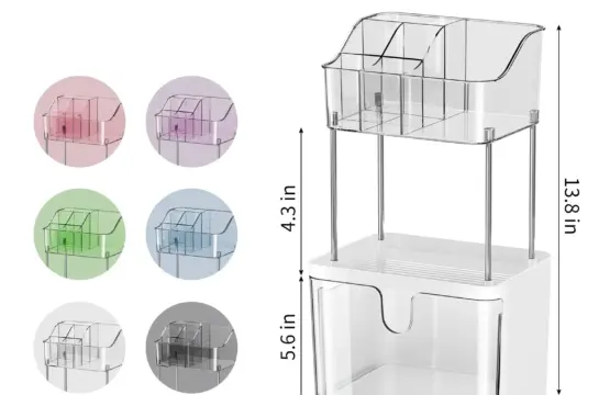 Luxury 3-Tier Cosmetic & Skincare Organizer with Dustproof Cover - Image 4