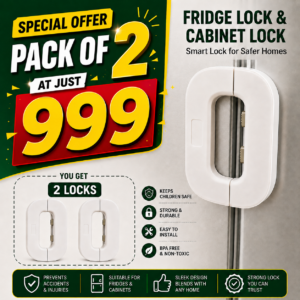 Pack of 2 Fridge Lock & Child Safety Cabinet Lock