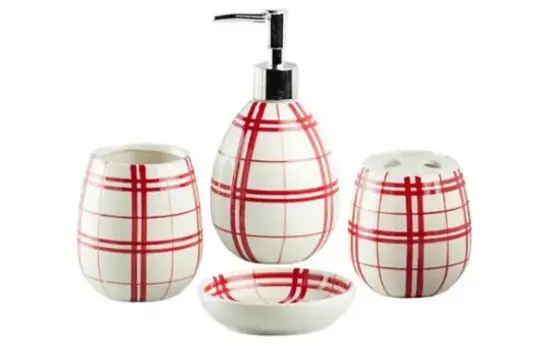 4Pieces Bath Set Red