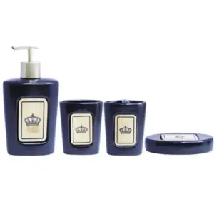 Bathroom Set Crown Random Color (Set of 4Pcs)