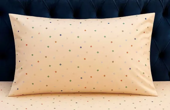 Beige Confetti Bed Sheet Set King Size