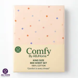 Beige Confetti Bed Sheet Set King Size