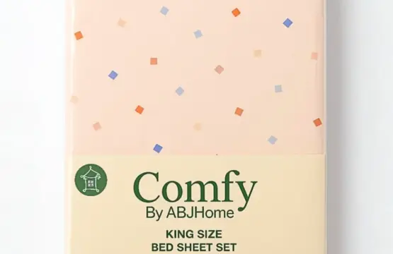 Beige Confetti Bed Sheet Set King Size