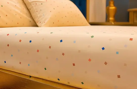 Beige Confetti Bed Sheet Set King Size