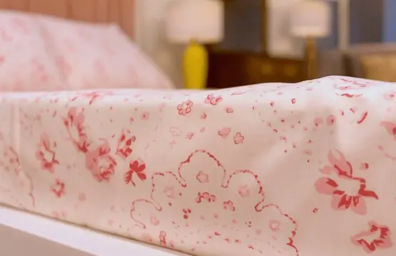 Pink Floral Bed Sheet Set King Size