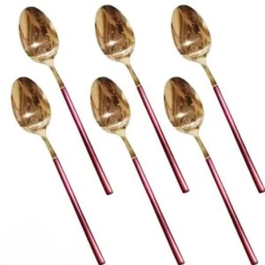 Red+Gold 6 Piece Fancy Table Spoon Set