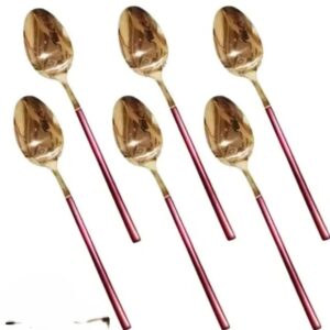 Red+Gold Fancy 6 Piece Tea Spoon Set