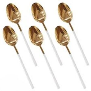 White+Gold Fancy 6 Piece Tea Spoon Set