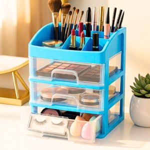 3 Layers Makeup Organizer Stand with Brush Holder