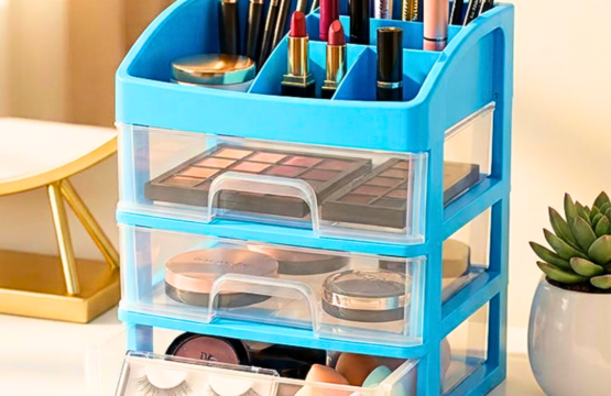 3 Layers Makeup Organizer Stand with Brush Holder