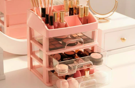 3 Layers Makeup Organizer Stand with Brush Holder - Image 2