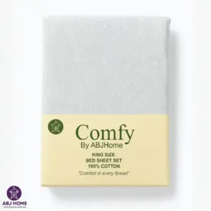 Cloud White King Size Cotton Bedsheet Set package with paisley pattern by ABJ Home Comfy collection