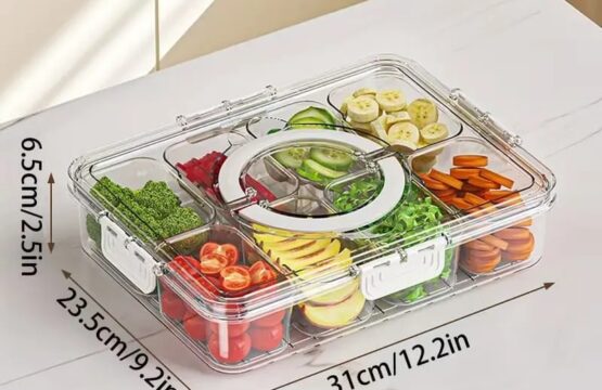 Nova Box 8 Compartment Serving Tray with Handle Lid - Image 2