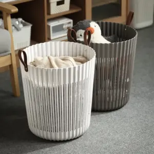 Laundry Hamper Basket with Leather Handle | 36x40cm