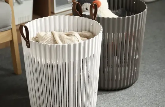 Laundry Hamper Basket with Leather Handle | 36x40cm