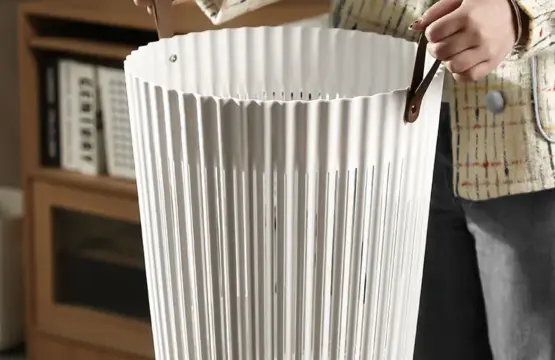 Laundry Hamper Basket with Leather Handle | 36x40cm - Image 3