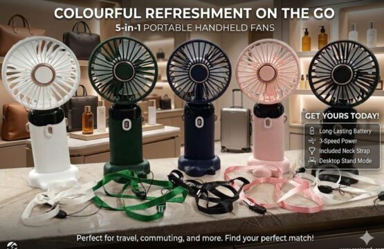 Digital Foldable 5 Speed Rechargeable Fan Phone Stand With Display Screen - Image 2