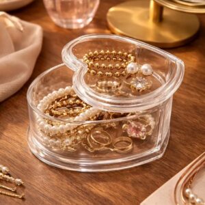 Acrylic Heart Shape Jewellery Box