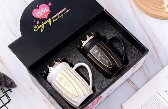 Couple Mugs with Crowns King & Queen Set - Image 2