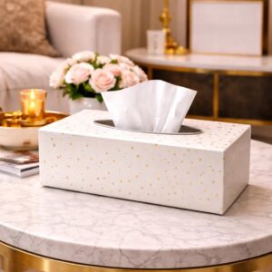 Gilded Speckle Wooden Tissue Box