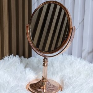 Rose Gold Double Sided Pedestal Vanity Mirror