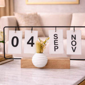 Rustic Perpetual Wooden Block Calendar