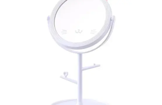 Adorable Cat-Shaped 360° Rotating Tabletop Makeup Mirror - Image 2