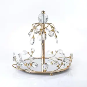 Gold Makeup Vanity Mirrored Tray