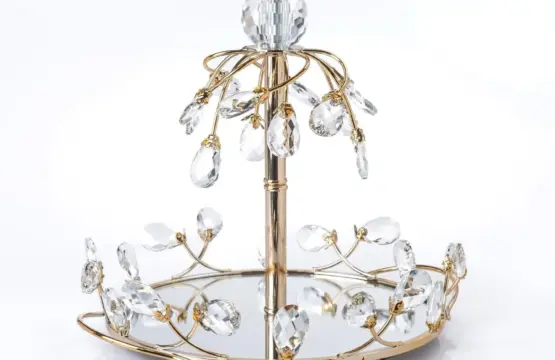 Gold Makeup Vanity Mirrored Tray