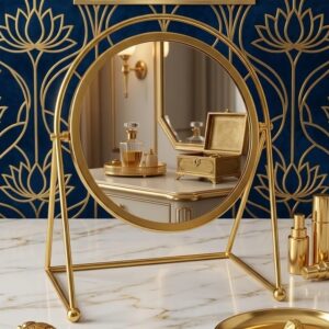 Golden Desktop Vanity Mirror