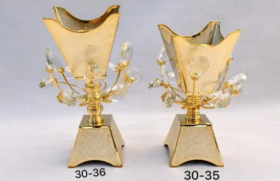 Luxury Crystal-Accented Metal Incense Burner - Image 2