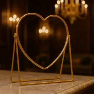 Metal Heart Mirror – Elegant Decorative Table Mirror