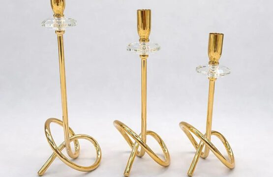 Modern Infinity Loop Metal Candle Stand – 3 Piece Luxury Set - Image 2